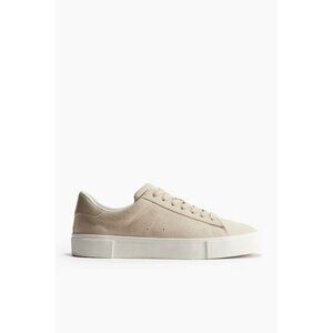 H&M Beige Low-Top Suede-Look Casual Sneakers 10